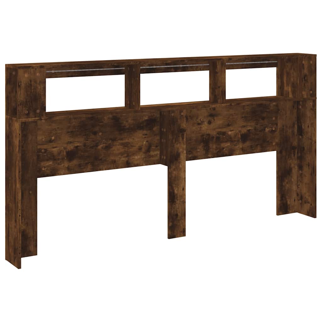 Tête de lit à LED chêne fumé 200x18,5x103,5cm bois d'ingénierie - XIOS