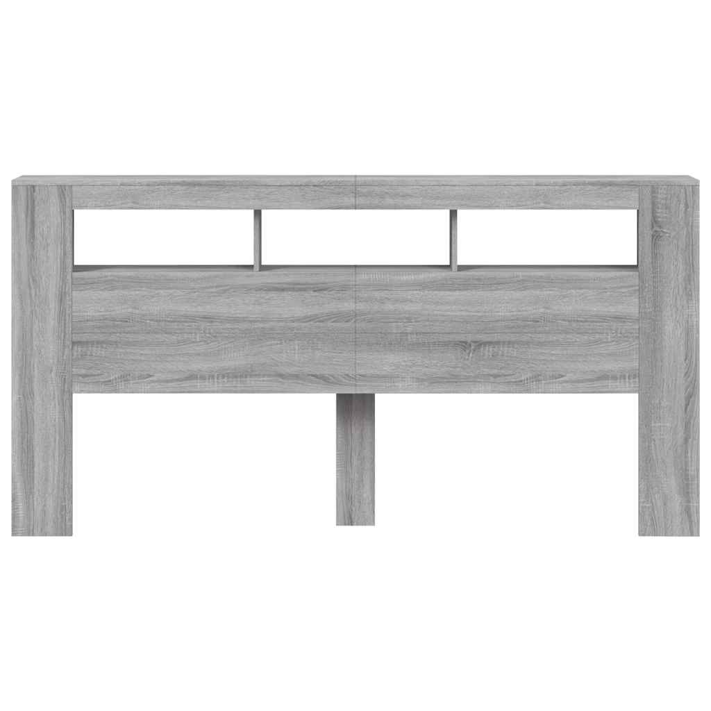 Tête de lit à LED sonoma gris 200x18,5x103,5 cm bois ingénierie - XIOS