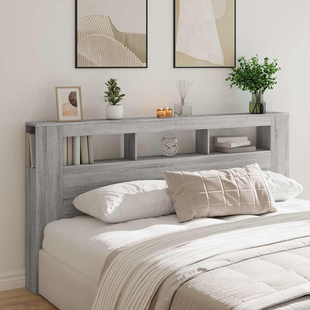 Tête de lit à LED sonoma gris 200x18,5x103,5 cm bois ingénierie - XIOS