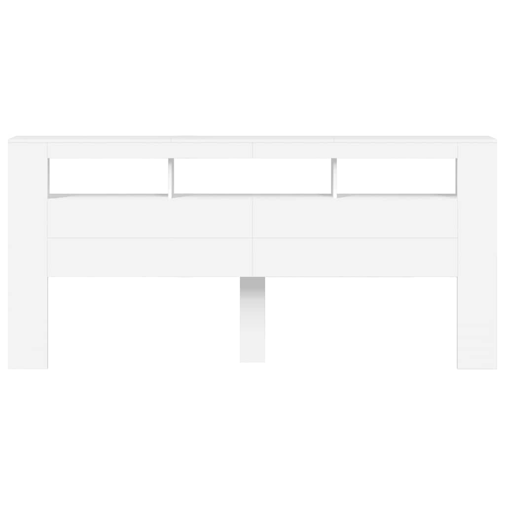 Tête de lit à LED blanc 220x18,5x103,5 cm bois d'ingénierie - XIOS