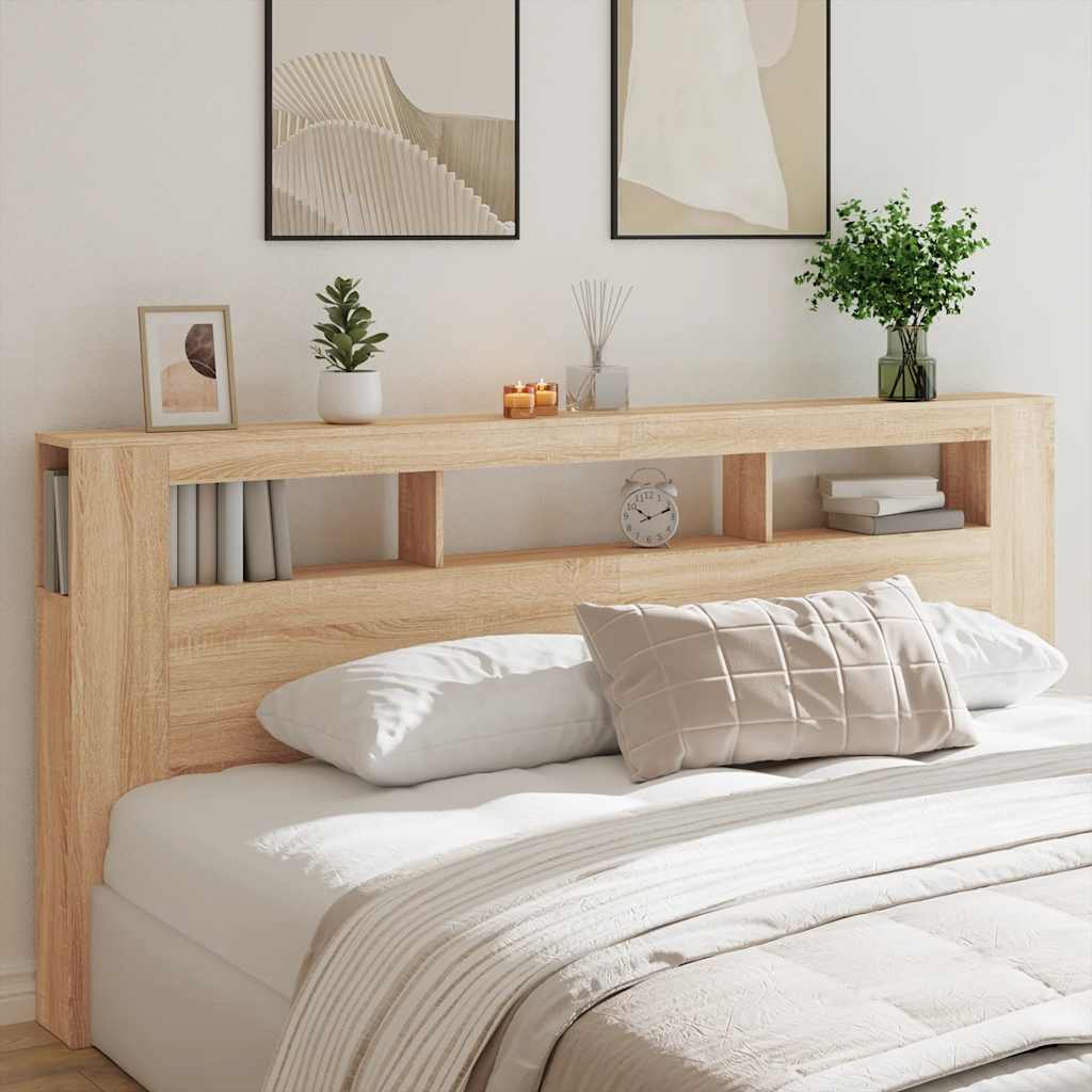 Tête de lit à LED chêne sonoma 220x18,5x103,5cm bois ingénierie - XIOS