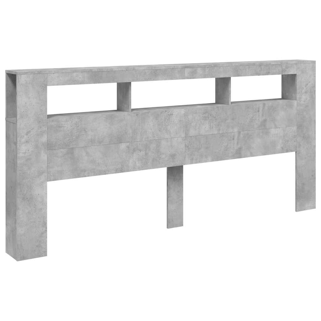 Tête de lit à LED gris béton 220x18,5x103,5cm bois d'ingénierie - XIOS