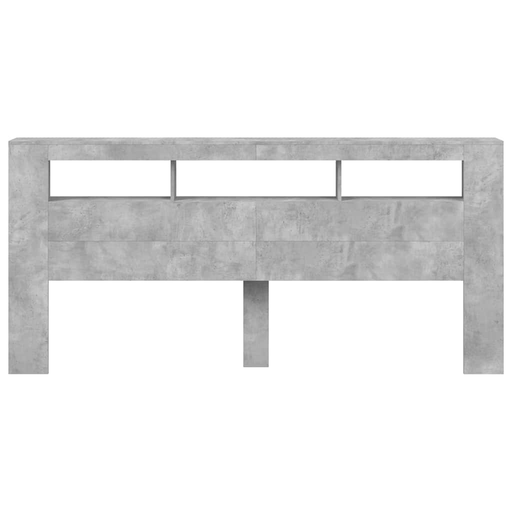 Tête de lit à LED gris béton 220x18,5x103,5cm bois d'ingénierie - XIOS