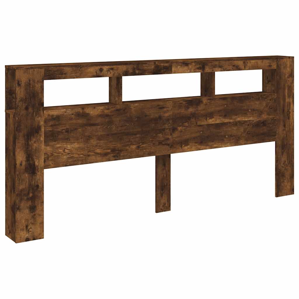 Tête de lit à LED chêne fumé 220x18,5x103,5cm bois d'ingénierie - XIOS