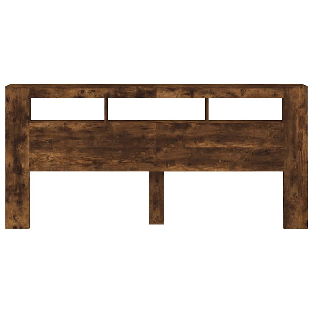 Tête de lit à LED chêne fumé 220x18,5x103,5cm bois d'ingénierie - XIOS