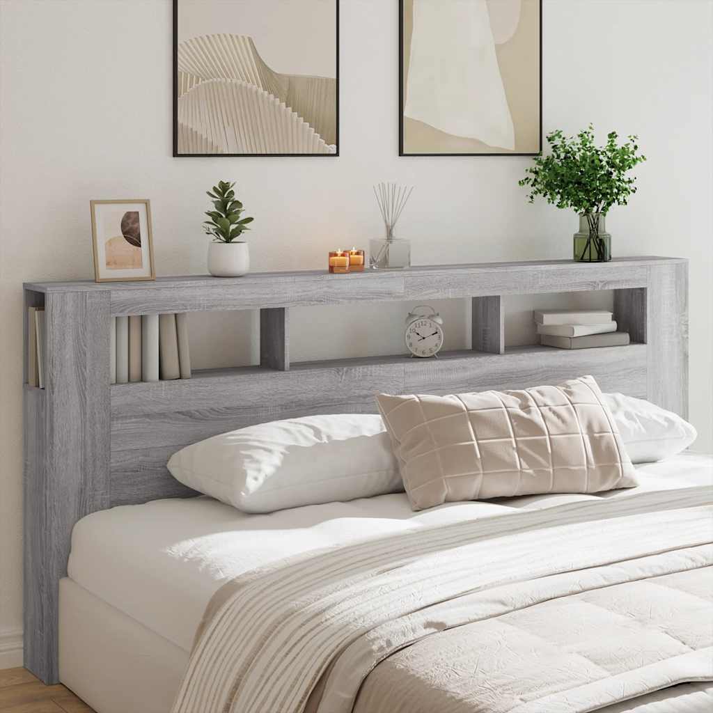 Tête de lit à LED sonoma gris 220x18,5x103,5 cm bois ingénierie - XIOS
