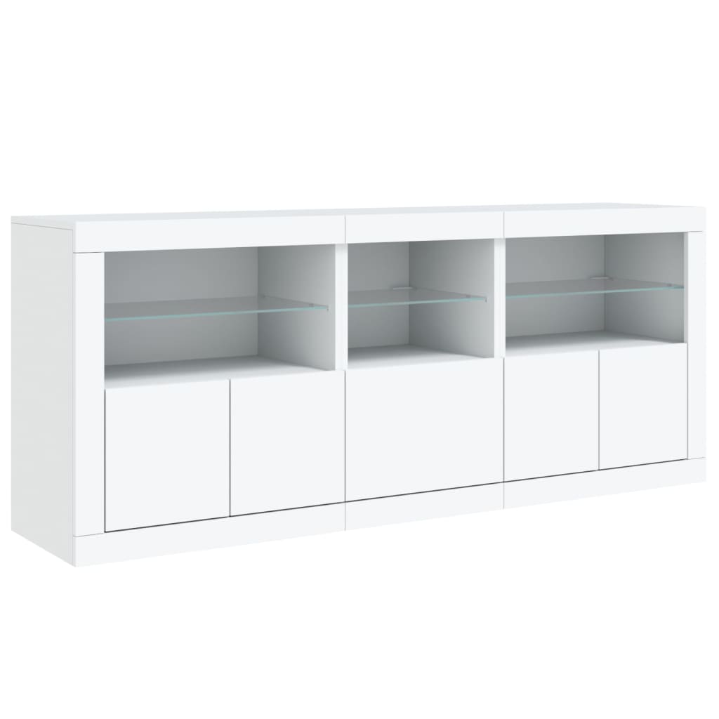 Buffet avec lumières LED blanc 162x37x67 cm - XIOS