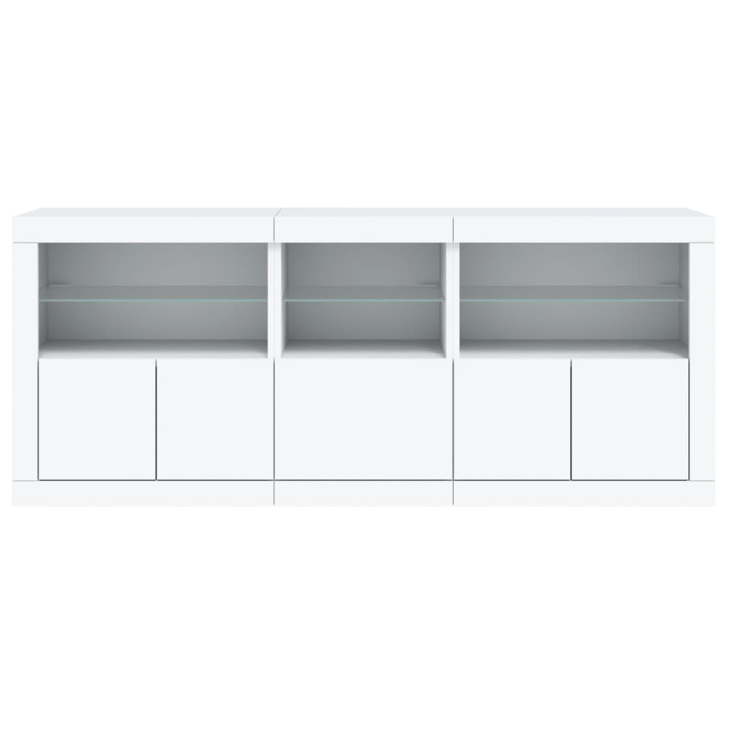 Buffet avec lumières LED blanc 162x37x67 cm - XIOS