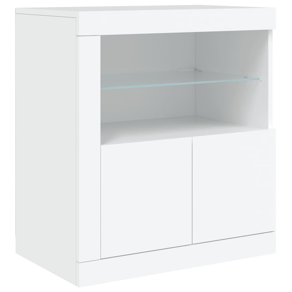 Buffet avec lumières LED blanc 162x37x67 cm - XIOS