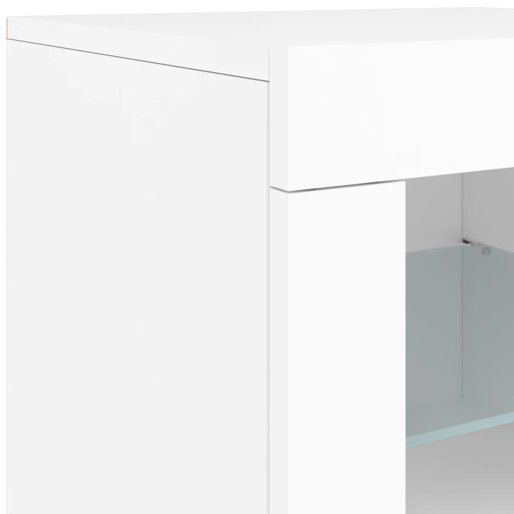 Buffet avec lumières LED blanc 162x37x67 cm - XIOS