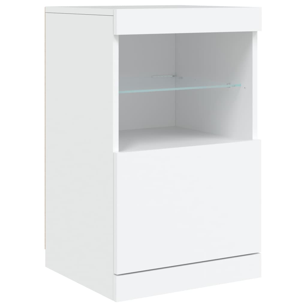 Buffet avec lumières LED blanc 162x37x67 cm - XIOS