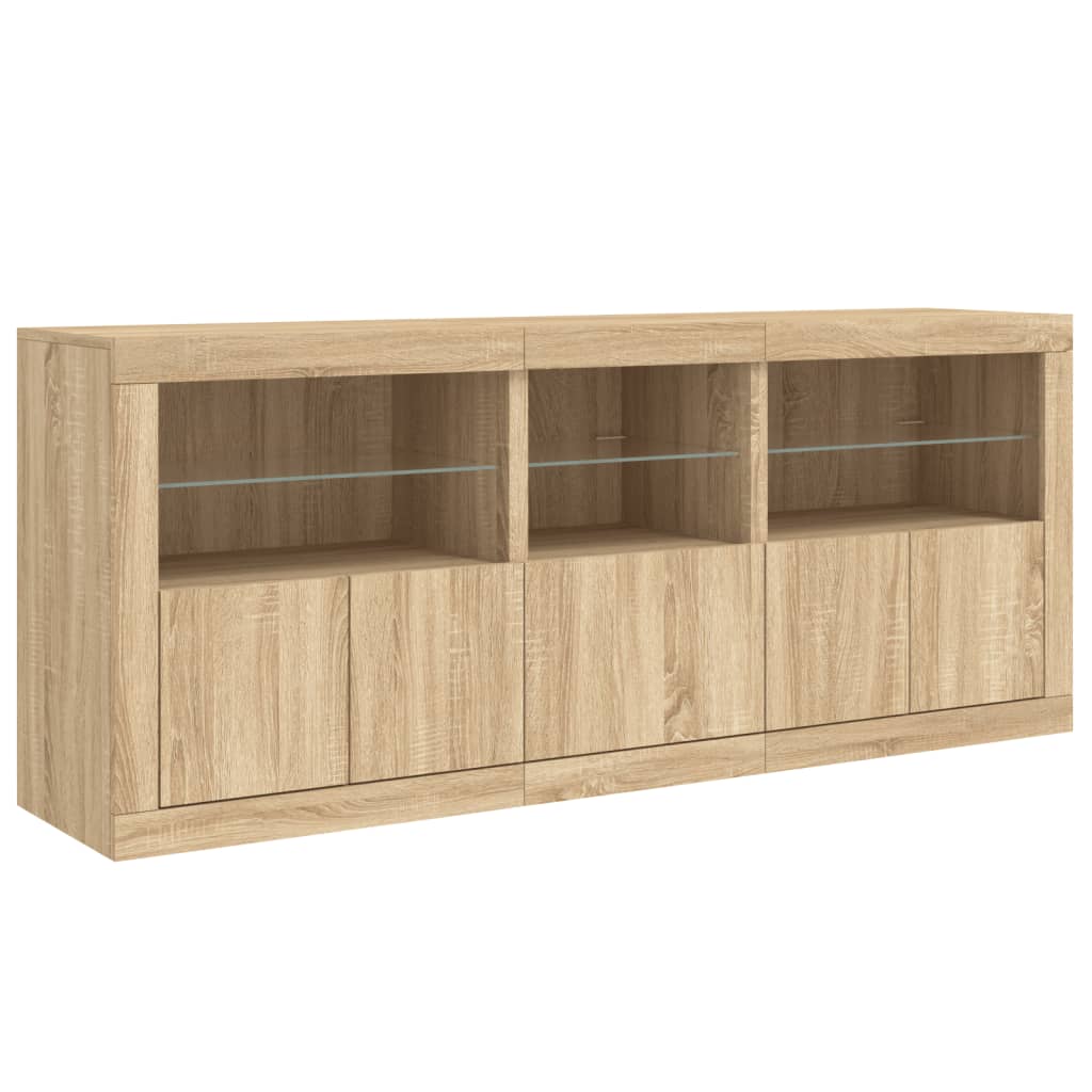 Buffet avec lumières LED chêne sonoma 162x37x67 cm - XIOS