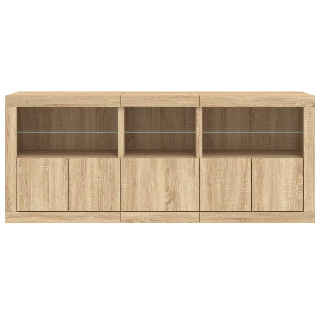 Buffet avec lumières LED chêne sonoma 162x37x67 cm - XIOS