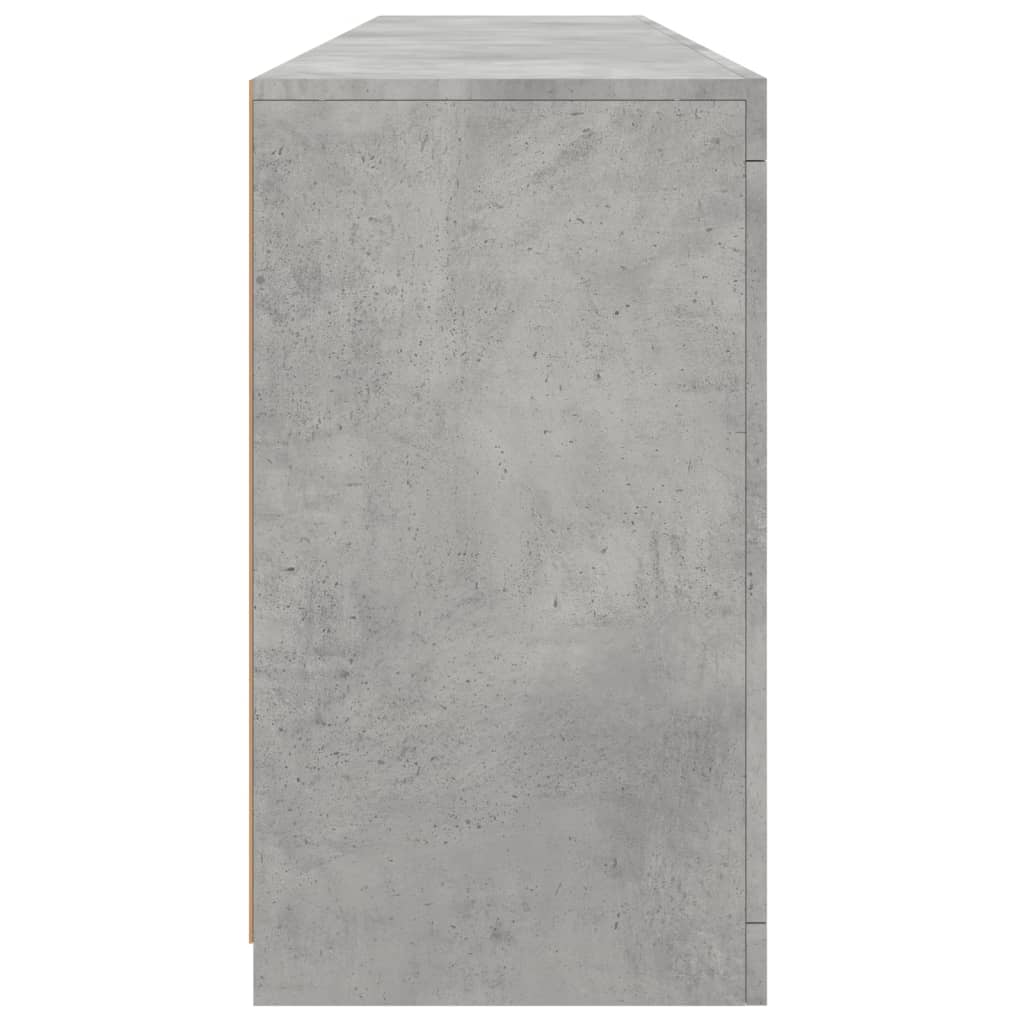 Buffet avec lumières LED gris béton 162x37x67 cm