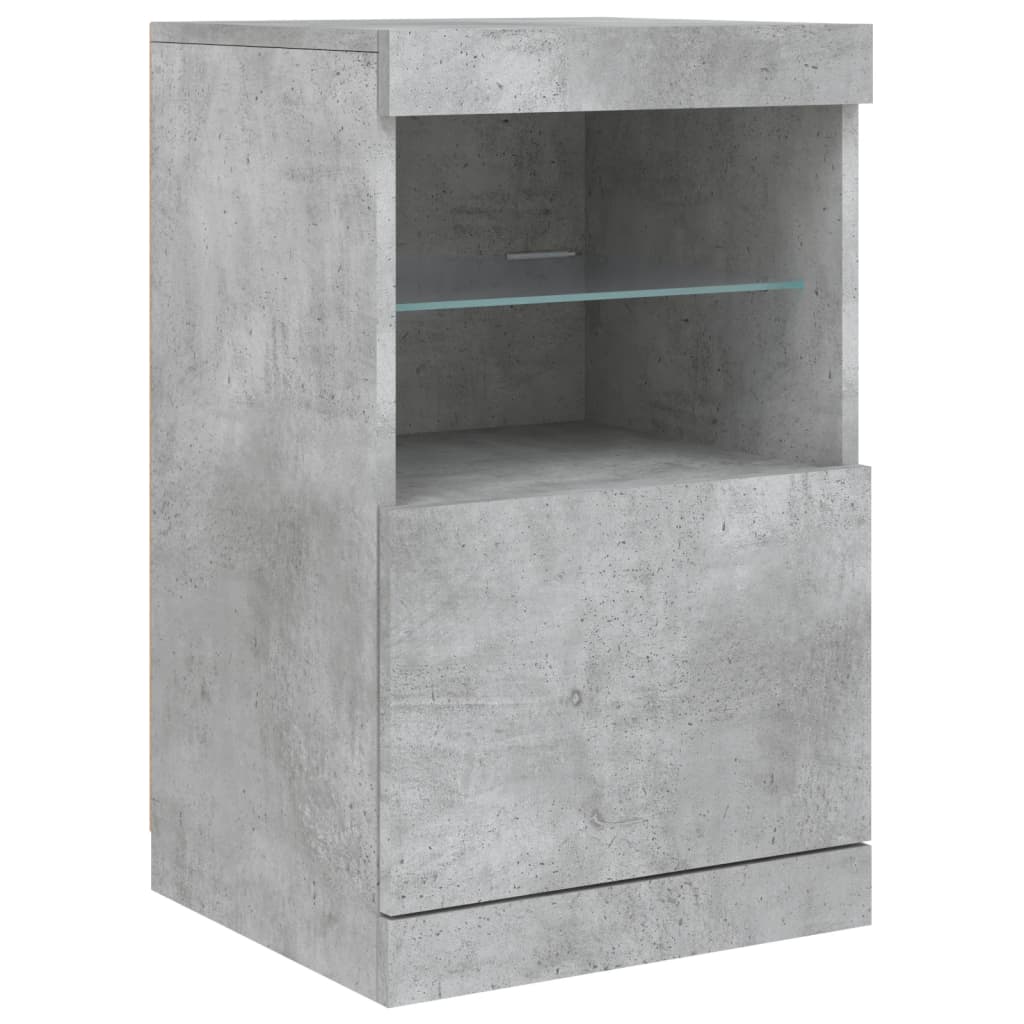 Buffet avec lumières LED gris béton 162x37x67 cm - XIOS