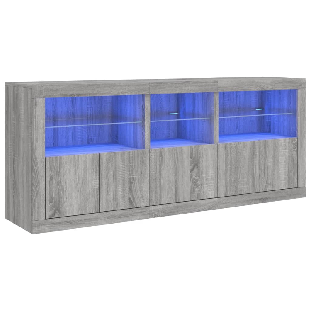 Buffet avec lumières LED sonoma gris 162x37x67 cm - XIOS