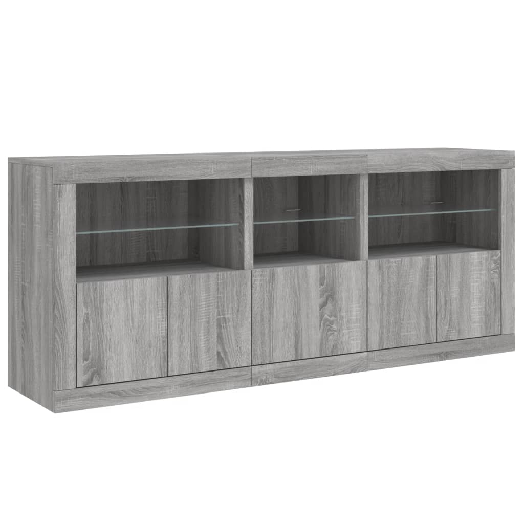Buffet avec lumières LED sonoma gris 162x37x67 cm - XIOS