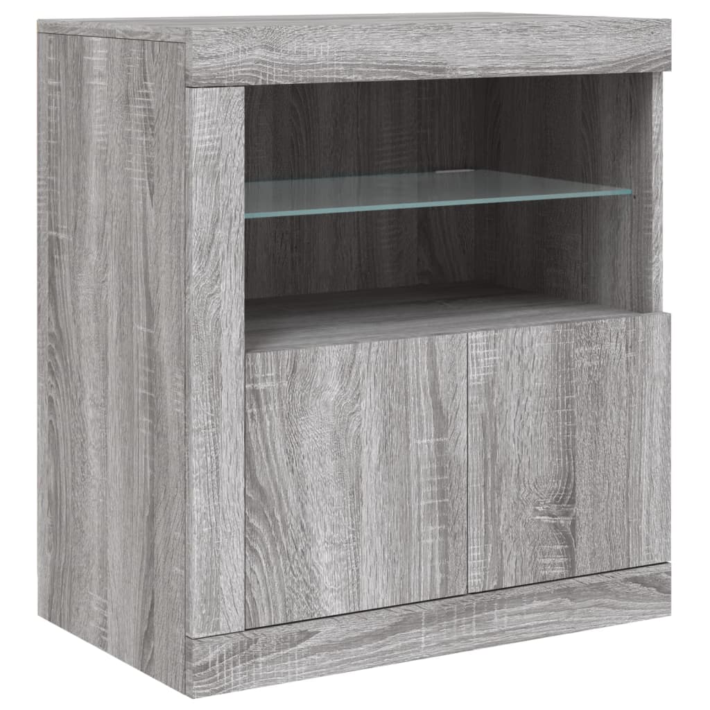 Buffet avec lumières LED sonoma gris 162x37x67 cm - XIOS
