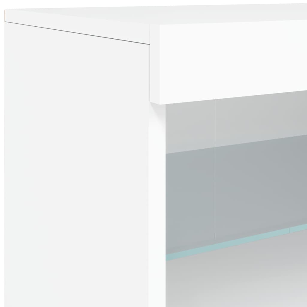 Buffet avec lumières LED blanc 181,5x37x67 cm