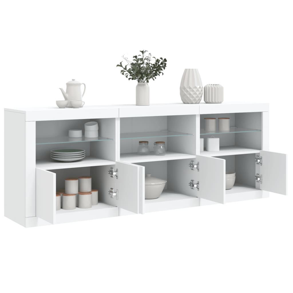 Buffet avec lumières LED blanc 181,5x37x67 cm - XIOS