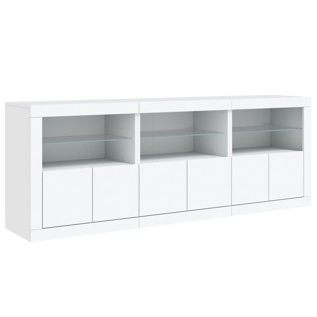 Buffet avec lumières LED blanc 181,5x37x67 cm - XIOS