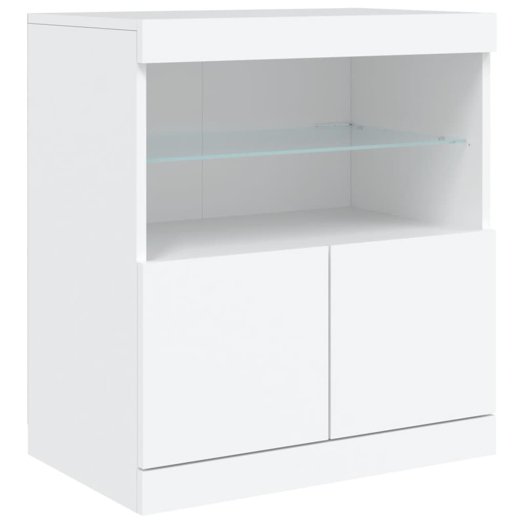 Buffet avec lumières LED blanc 181,5x37x67 cm - XIOS