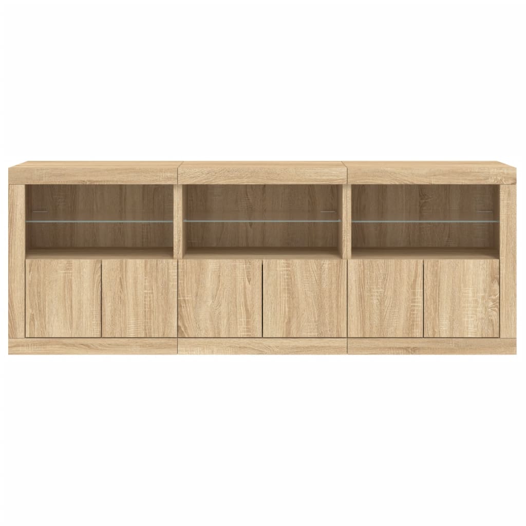 Buffet avec lumières LED chêne sonoma 181,5x37x67 cm - XIOS