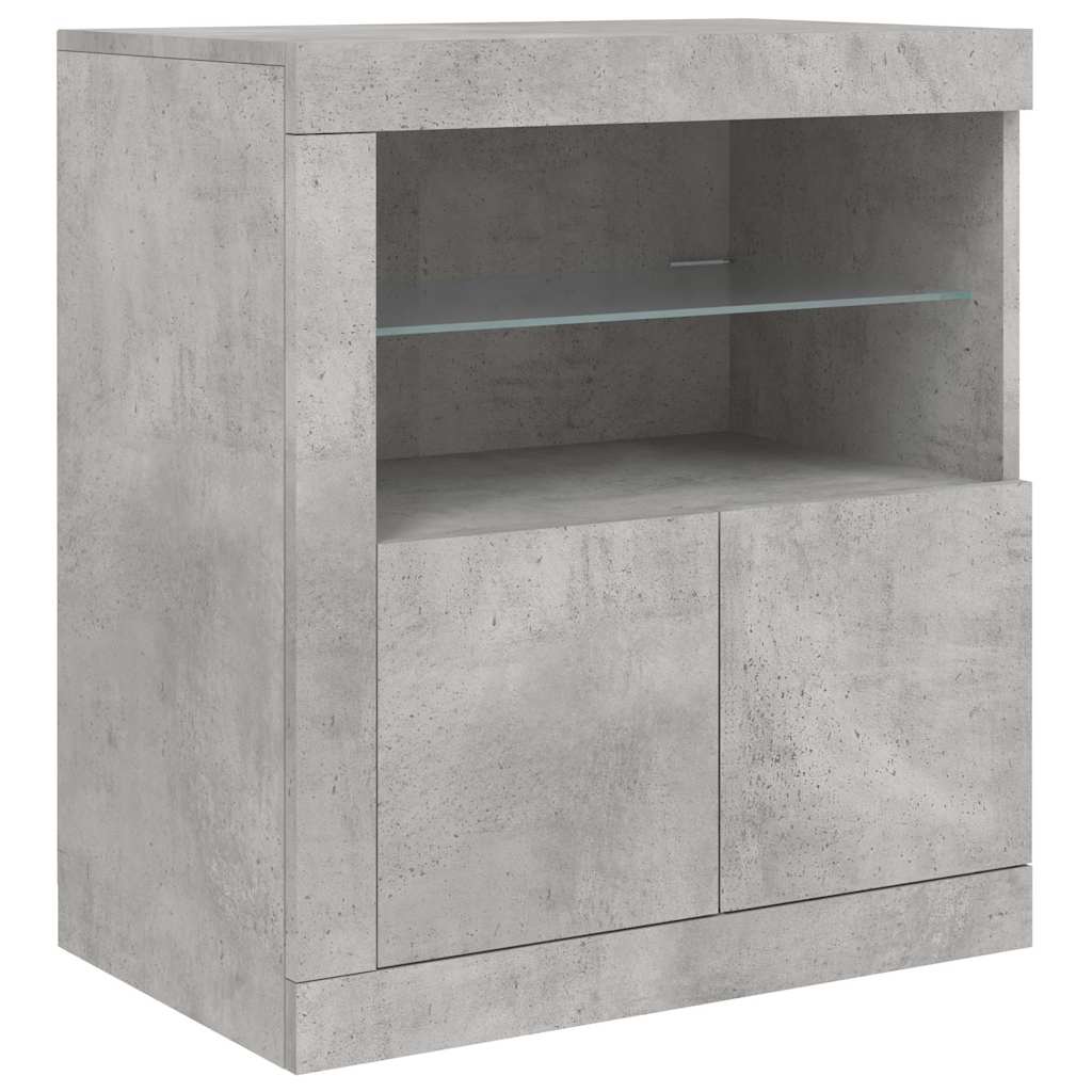 Buffet avec lumières LED gris béton 181,5x37x67 cm - XIOS