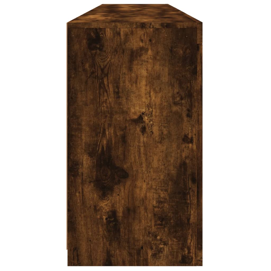 Buffet avec lumières LED chêne fumé 181,5x37x67 cm