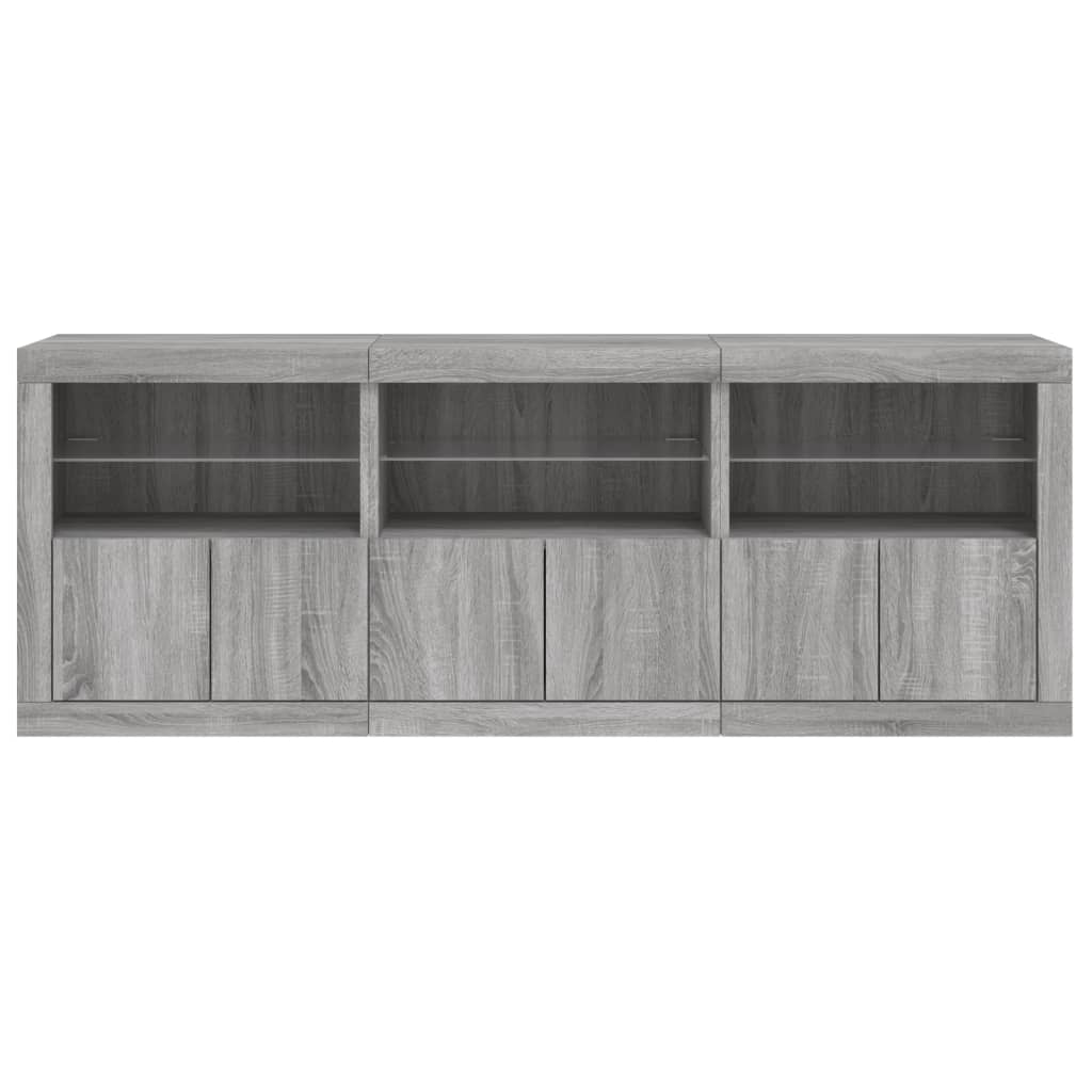Buffet avec lumières LED sonoma gris 181,5x37x67 cm - XIOS