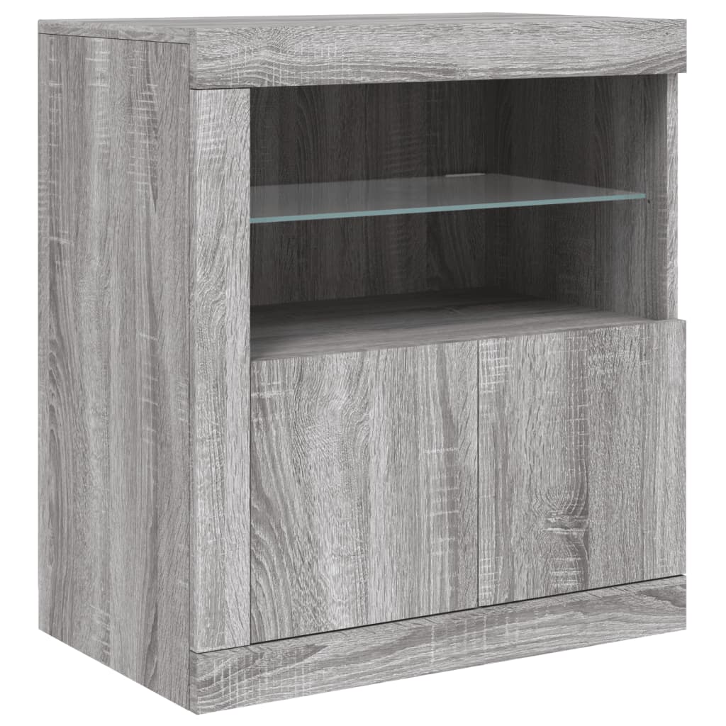 Buffet avec lumières LED sonoma gris 181,5x37x67 cm - XIOS