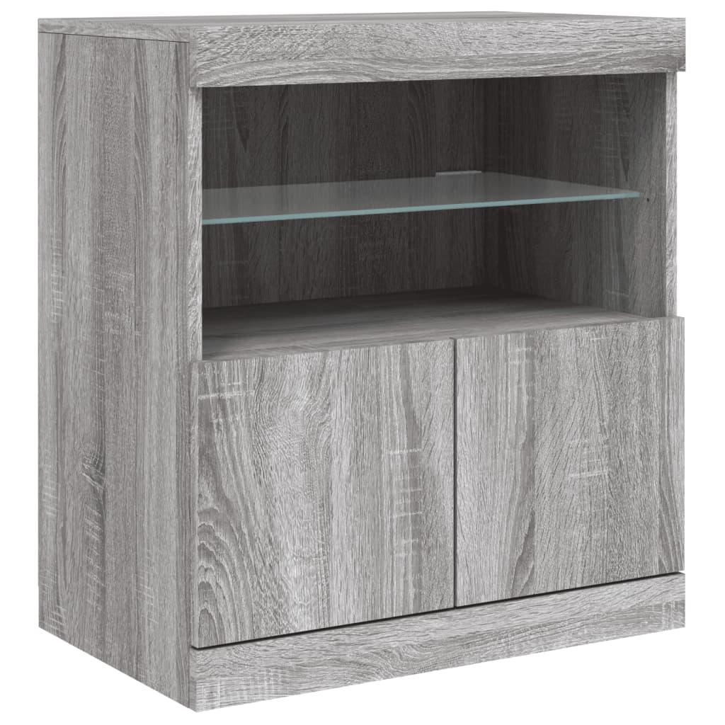 Buffet avec lumières LED sonoma gris 181,5x37x67 cm - XIOS