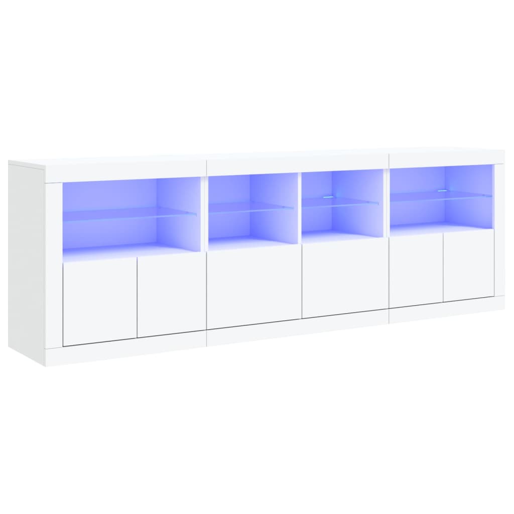 Buffet avec lumières LED blanc 202x37x67 cm - XIOS