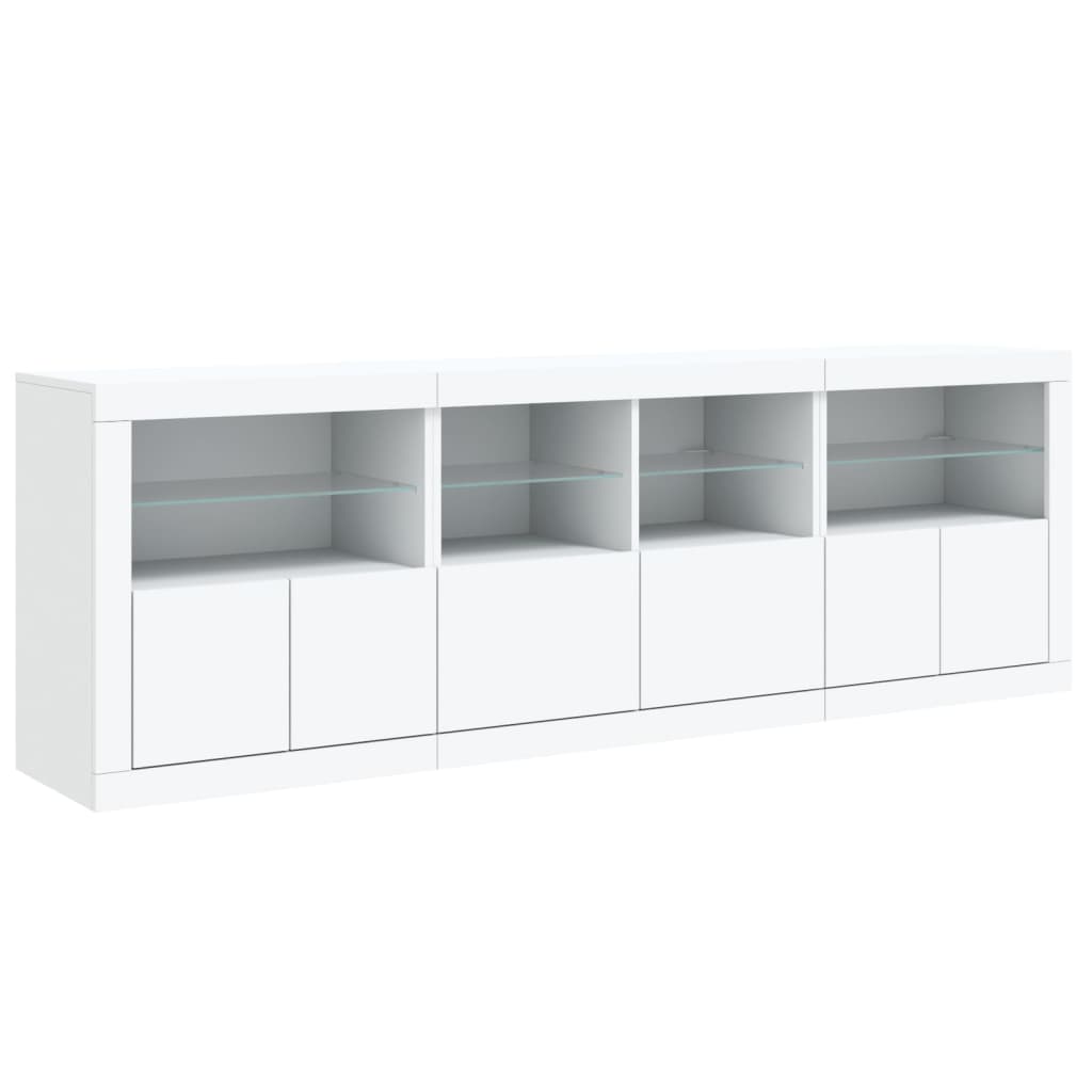 Buffet avec lumières LED blanc 202x37x67 cm - XIOS