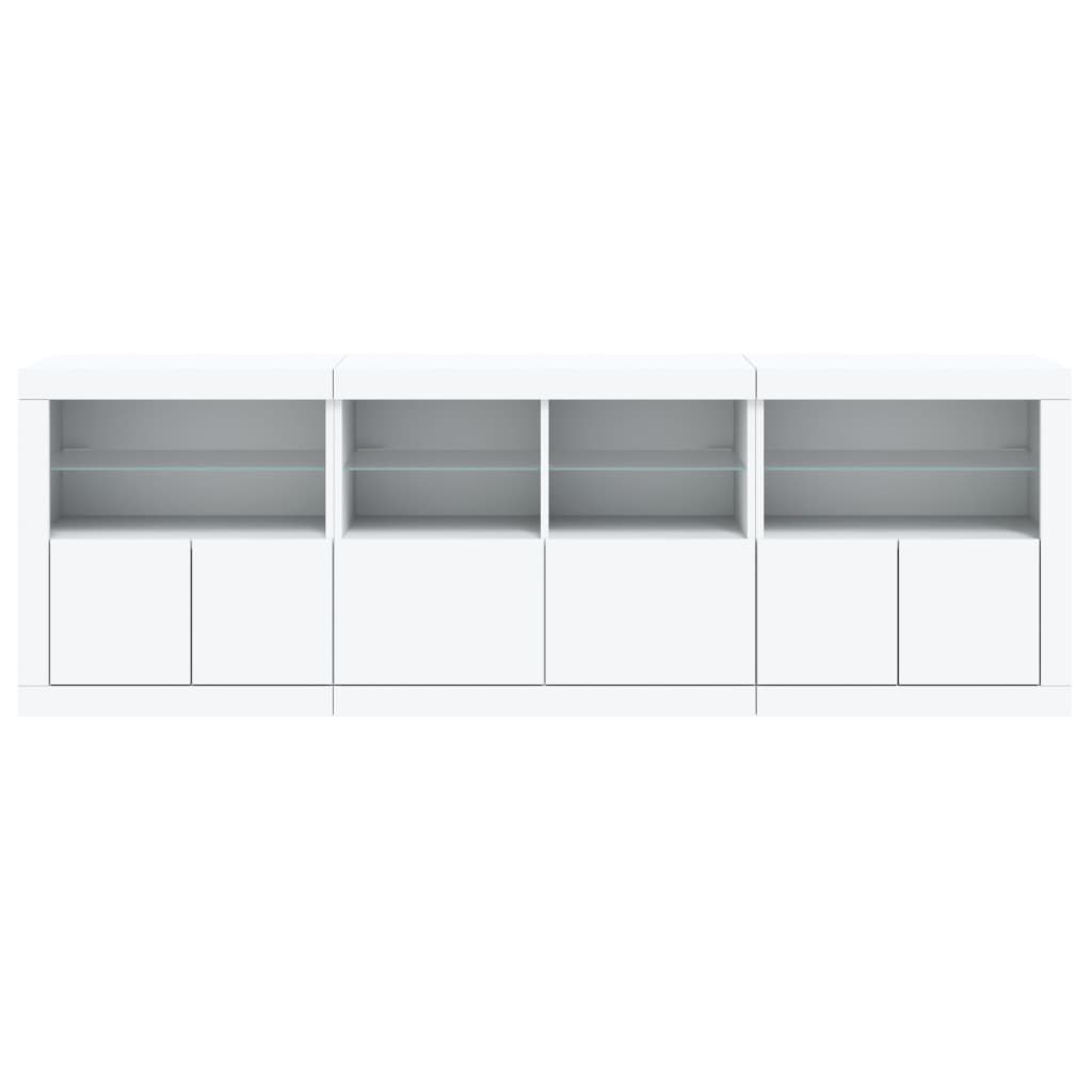 Buffet avec lumières LED blanc 202x37x67 cm - XIOS