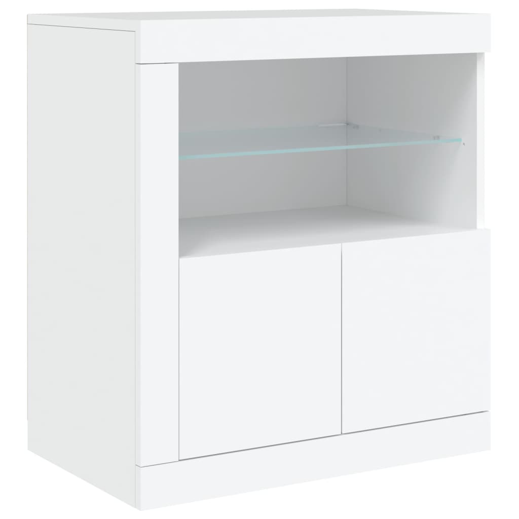 Buffet avec lumières LED blanc 202x37x67 cm - XIOS