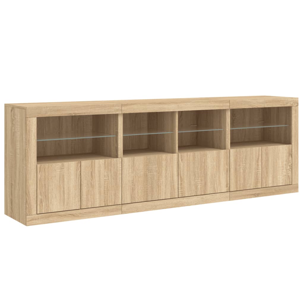 Buffet avec lumières LED chêne sonoma 202x37x67 cm - XIOS
