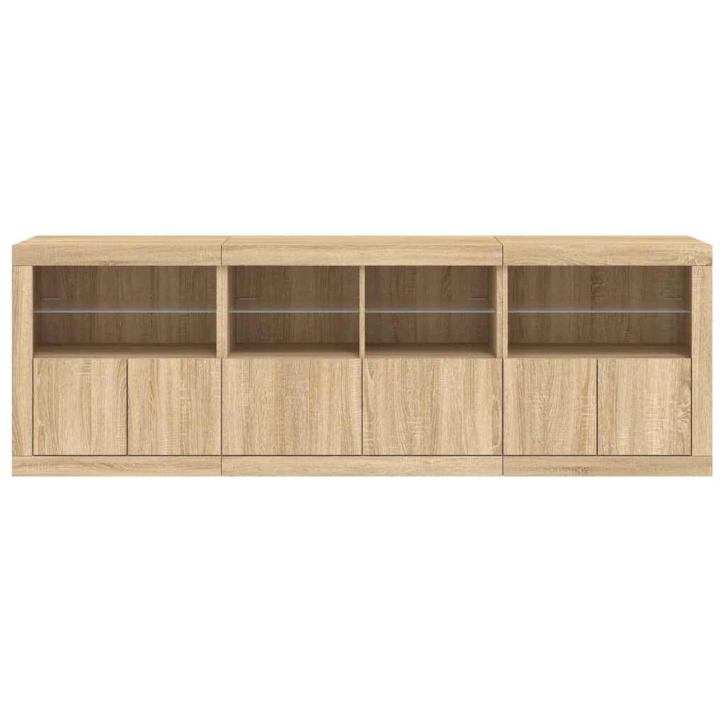 Buffet avec lumières LED chêne sonoma 202x37x67 cm - XIOS