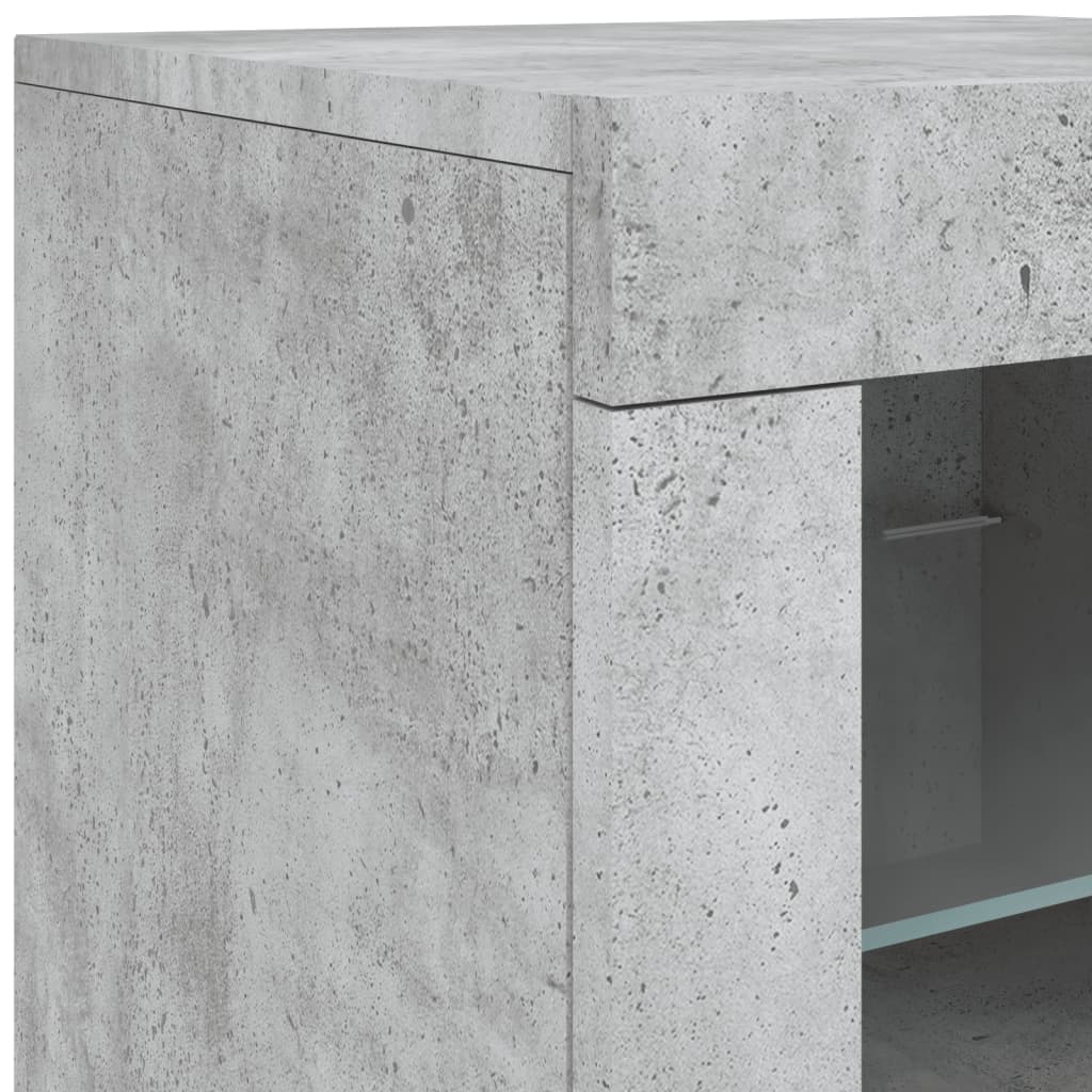 Buffet avec lumières LED gris béton 202x37x67 cm - XIOS