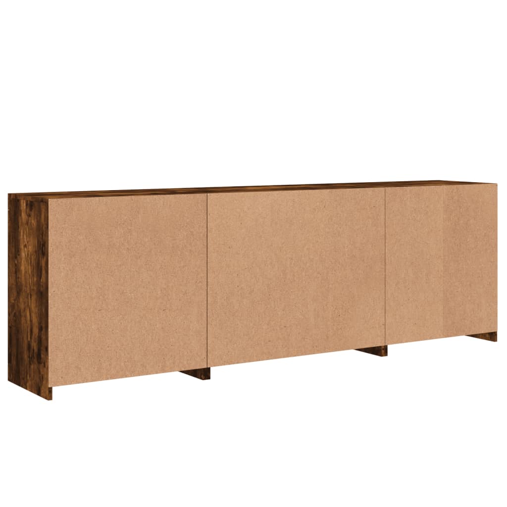 Buffet avec lumières LED chêne fumé 202x37x67 cm - XIOS