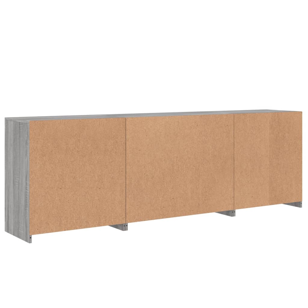 Buffet avec lumières LED sonoma gris 202x37x67 cm - XIOS