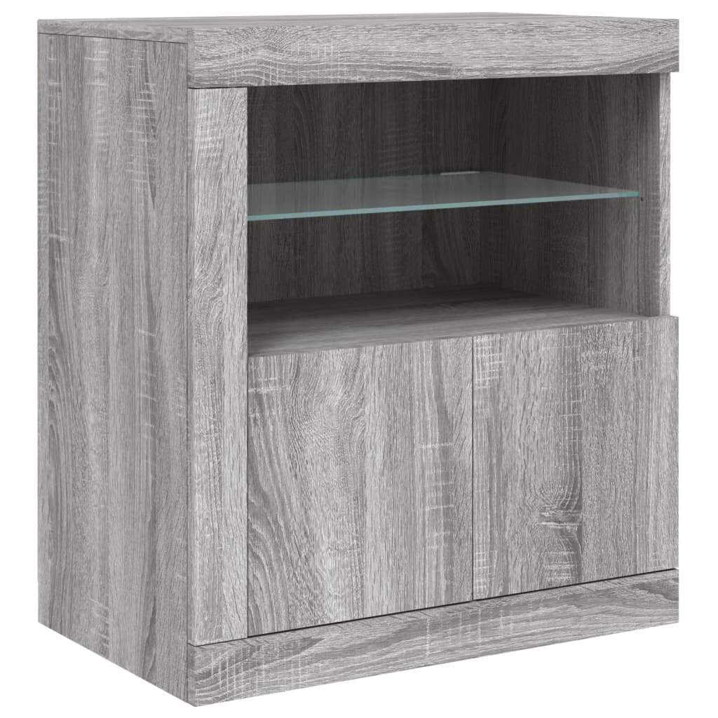 Buffet avec lumières LED sonoma gris 202x37x67 cm - XIOS