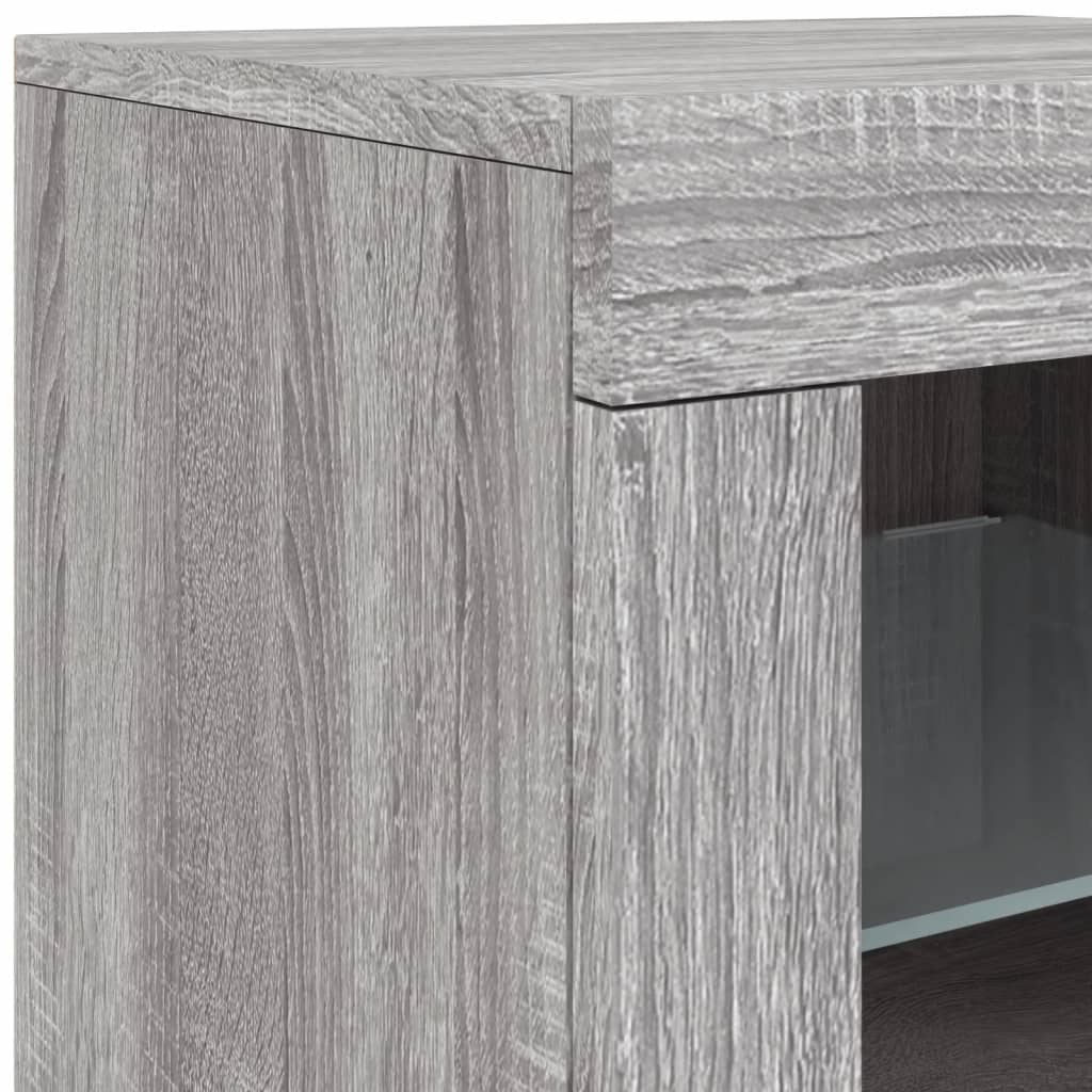Buffet avec lumières LED sonoma gris 202x37x67 cm - XIOS