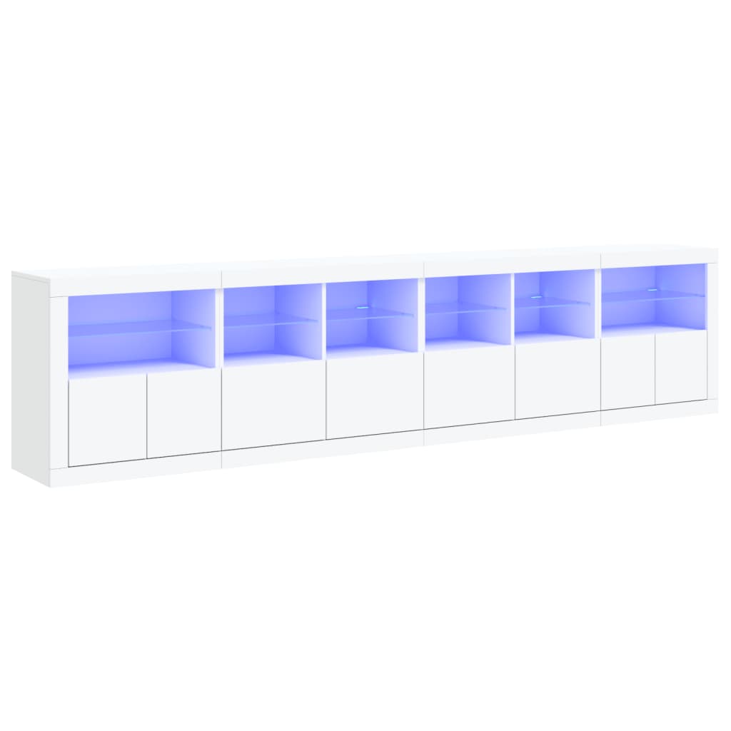 Buffet avec lumières LED blanc 283x37x67 cm - XIOS