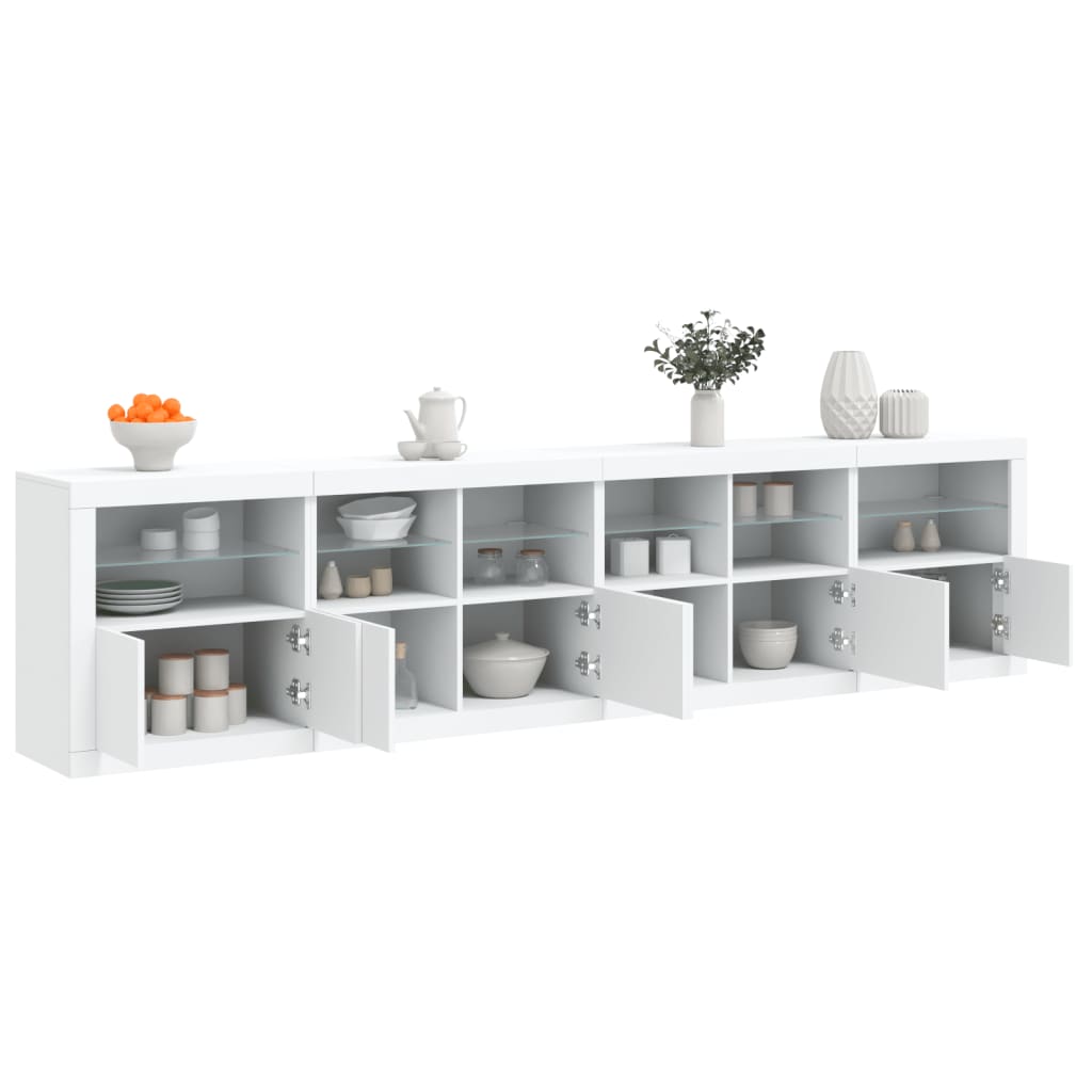 Buffet avec lumières LED blanc 283x37x67 cm - XIOS