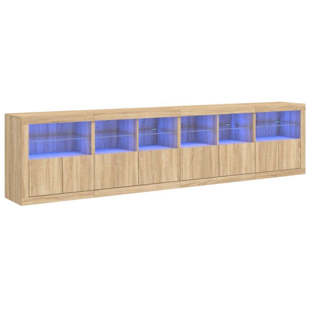 Buffet avec lumières LED chêne sonoma 283x37x67 cm - XIOS