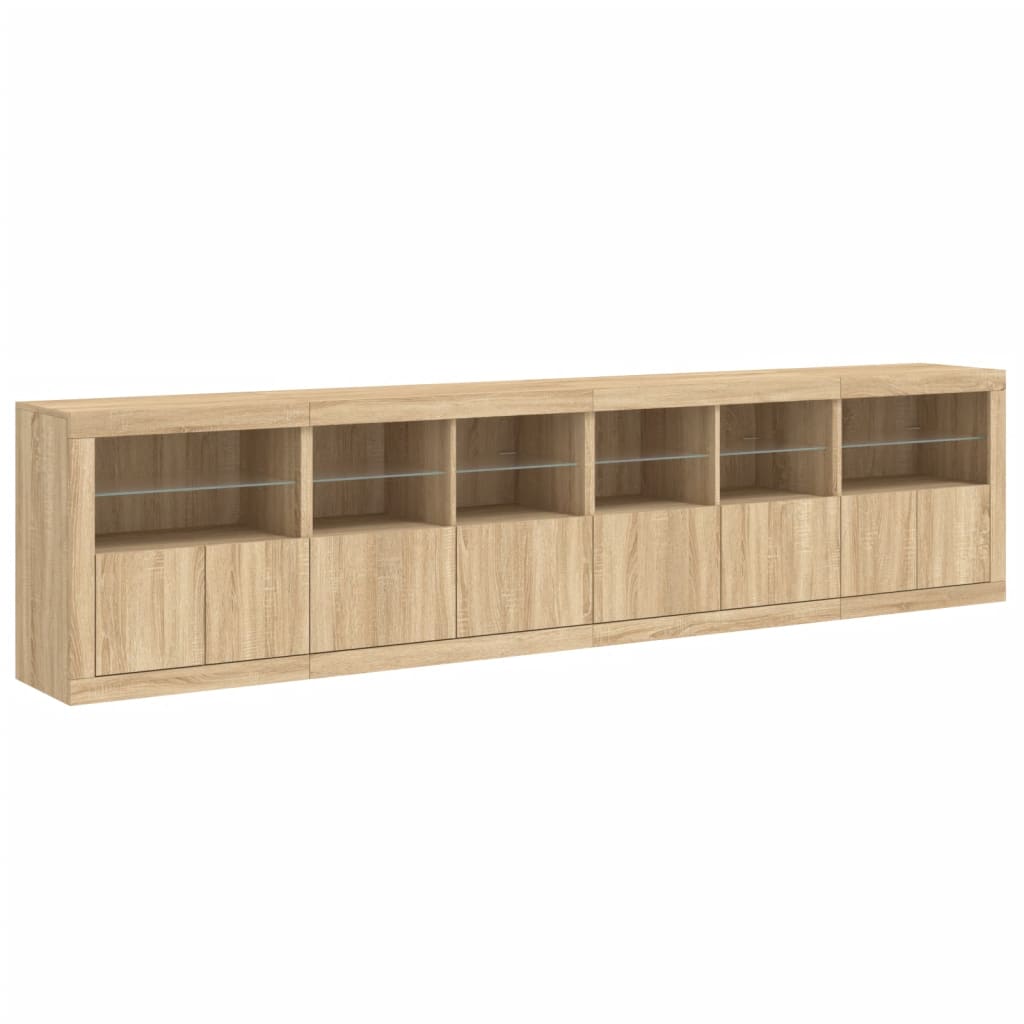 Buffet avec lumières LED chêne sonoma 283x37x67 cm - XIOS