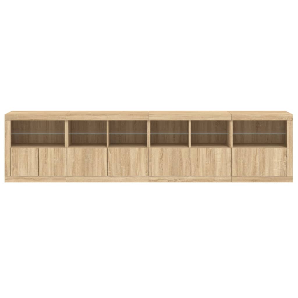 Buffet avec lumières LED chêne sonoma 283x37x67 cm - XIOS