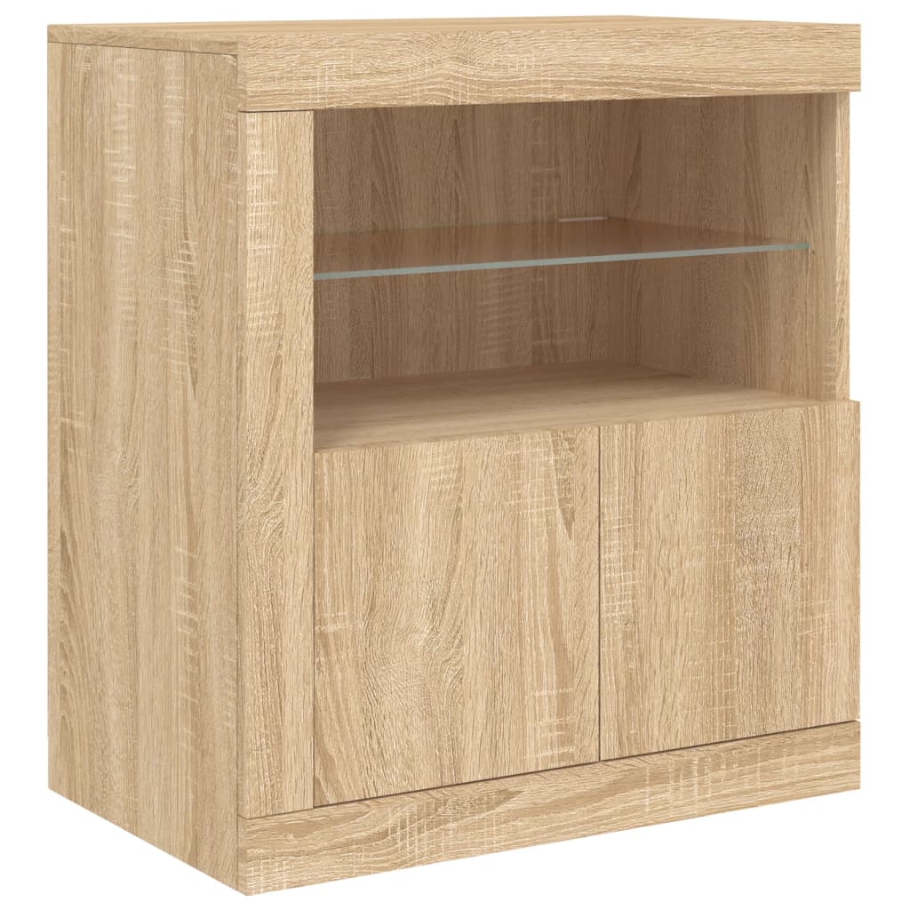Buffet avec lumières LED chêne sonoma 283x37x67 cm - XIOS