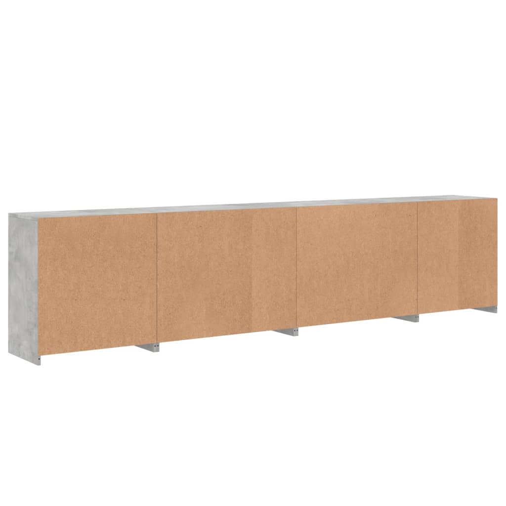 Buffet avec lumières LED gris béton 283x37x67 cm - XIOS